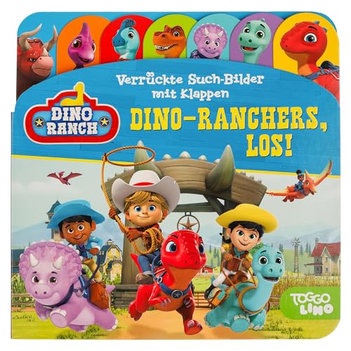 Dino Ranch - Verrückte Such-Bilder mit Klappen - Dino-Ranchers, los! - Pappbilderbuch mit 17 Klappen - Wimmelbuch für Kinder ab 18 Monaten