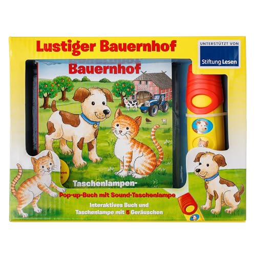 Lustiger Bauernhof - Pop-up-Buch und Sound-Taschenlampe mit 5 Geräuschen