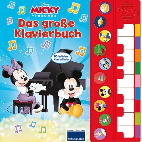 Micky Mouse - Spiel Klavier mit uns - Disney Junior Liederbuch mit Klaviertastatur - Vor- und Nachspielfunktion - 10 beliebte Kinderlieder - ... Nachspielfunktion - 10 beliebte Kinderlieder