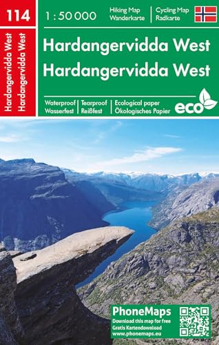 Hardangervidda West, Wander - Radkarte 1 : 50 000 (PhoneMaps Wander - Radkarte Norwegen) von Freytag + Berndt