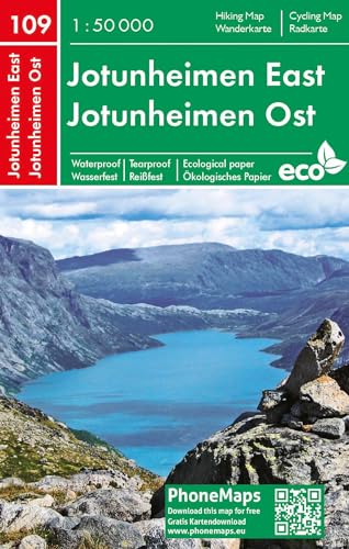 Jotunheimen Ost, Wander - Radkarte 1 : 50 000 (PhoneMaps Wander - Radkarte Norwegen)