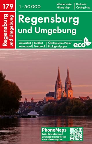 Regensburg und Umgebung, Wander - Radkarte 1 : 50 000 (PhoneMaps Wander - Radkarte Deutschland) von FREYTAG-BERNDT UND ARTARIA