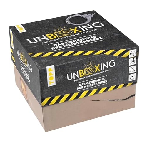 Unboxing – Das Geheimnis des Meisterdiebs: Box für Box dem Geheimnis auf der Spur: Escape Room Rätsel-Spiel – ab 10 Jahren – für 1-4 Spieler – Schwierigkeit: Mittel – mit Hörspiel von TOPP