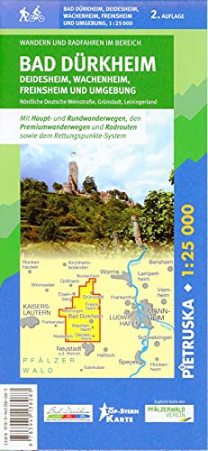 Freizeitkarte Pfalz, Bad Dürkheim: Wander- und Radkarte, Familienausflugsziele, Maßstab 1:25.000