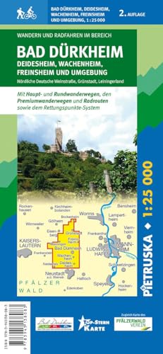 Freizeitkarte Pfalz, Bad Dürkheim: Wander- und Radkarte, Familienausflugsziele, Maßstab 1:25.000