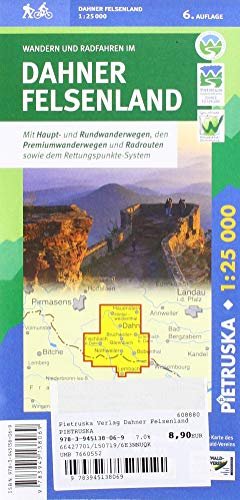 Dahner Felsenland: Wander-, Rad- und Freizeitkarte, Maßstab 1:25.000, 6. Auflage