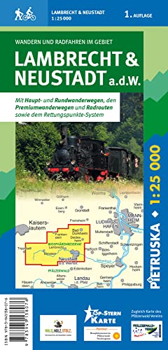 Freizeitkarte Lambrecht u. Neustadt an der Weinstraße, Wander- und Radkarte, Maßstab 1:25.000, Familienausflüge, Burgen, Premiumwanderwege und mehr