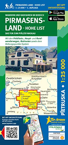 Pirmasens Land Hohe-List: Wander-, Rad- und Freizeitkarte, Maßstab 1:25.000, 1. Auflage