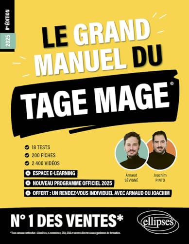 Le Grand Manuel du TAGE MAGE – N°1 DES VENTES: 18 tests blancs + 200 fiches de cours + 2000 vidéos (2025) (Les manuels de référence) von ELLIPSES