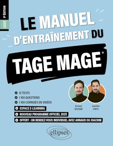 Le Manuel d’Entraînement du TAGE MAGE: 12 tests blancs + 1100 questions + 1100 vidéos (2025) (Les manuels de référence)