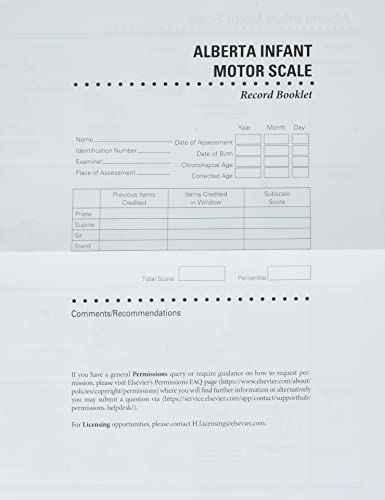 Alberta Infant Motor Scale Score Sheets (AIMS): Package of 50 Score Sheets von Elsevier