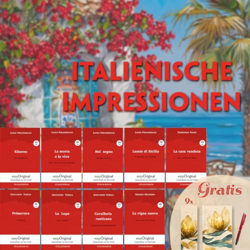 Italienische Impressionen (3 Bücher + Audio-Online + exklusive Extras) - Frank-Lesemethode, m. 9 Audio, m. 9 Audio, 9 Teile: Weg mit dem Lehrbuch - ... und perfektionieren durch Eintauchen von easyOriginal