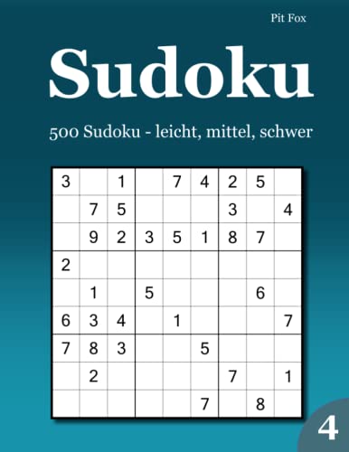 Sudoku: 500 Sudoku - leicht, mittel, schwer 4 von udv