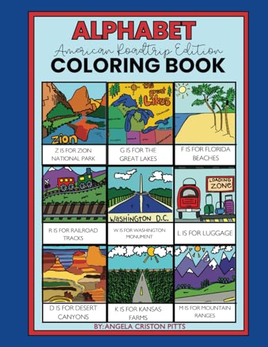 Alphabet Coloring Book: American Road Trip Edition von Amazon