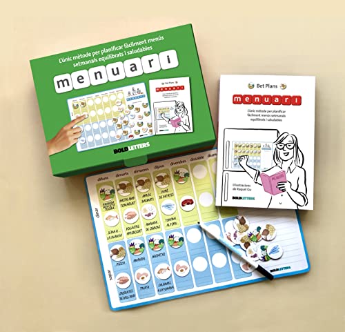 Menuari: L’únic mètode per planificar fàcilment menús setmanals equilibrats i saludables. (Menuario) von Boldletters