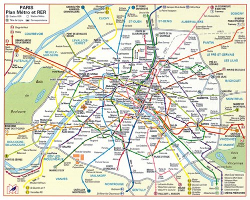 Plan de ville : Métro Rer (plan plastifié avec pochette)