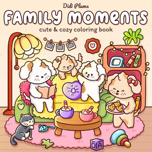 Family Moments: Cute Coloring Book for Adults and Teens Featuring Adorable Animal Families in Cozy Hygge Scenes for Relaxation (Fluffy Times Coloring) von Independently published