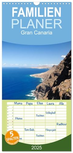 Familienplaner 2025 - Gran Canaria mit 5 Spalten (Wandkalender, 21 cm x 45 cm), CALVENDO von CALVENDO