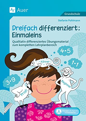 Dreifach differenziert Einmaleins: Qualitativ differenziertes Übungsmaterial zum kompletten Lehrplanbereich (2. bis 4. Klasse)