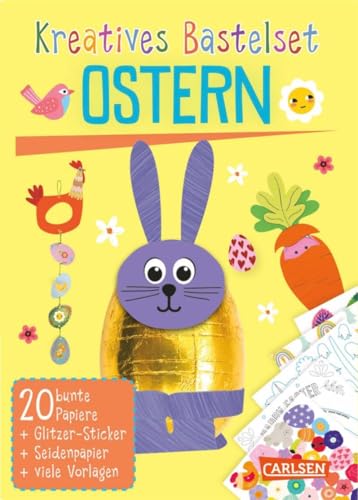 Bastelset für Kinder: Kreatives Bastelset: Ostern: 20 bunte Papiere + Glitzer-Sticker + Seidenpapier + viele Vorlagen | Bastelkit zum Sofort-Losbasteln für Kinder ab 6 Jahren Bastelset für Kinder: Kreatives Bastelset: Ostern: 20 bunte Papiere + Glitzer-Sticker + Seidenpapier + viele Vorlagen | Bastelkit zum Sofort-Losbasteln für Kinder ab 6 Jahren