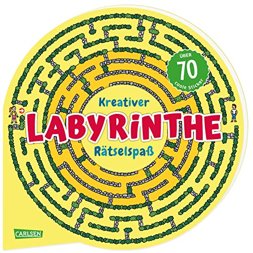 Kreativer Labyrinthe-Rätselspaß: Rätseln und Knobeln mit über 70 coolen Stickern | Rätselbuch mit verflixten Labyrinthen und Irrgärten ab 7 Jahren von Carlsen