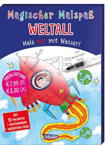 Magischer Malspaß: Weltall: Male nur mit Wasser! Set mit Anleitungsheft, Wassertank-Pinsel und 10 Zauberkarten