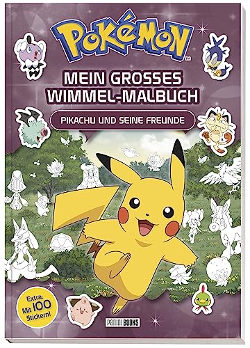 Pokémon: Mein großes Wimmel-Malbuch - Pikachu und seine Freunde: Extra: mit 100 Stickern! von Panini