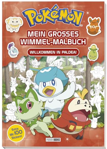 Pokémon: Mein großes Wimmel-Malbuch - Willkommen in Paldea!: Mit 100 Stickern!