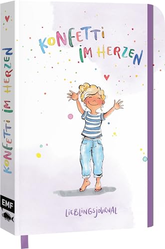 Dein Lieblings-Journal "Konfetti im Herzen": Notizbuch A5 dotted | Mit Lese- und Gummiband | 112 S. | Mit inspirierenden Sprüchen und farbigen Illustrationen von Edition Michael Fischer / EMF Verlag