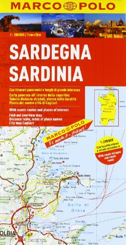 MARCO POLO Karte Sardinien 1:200.000: Mit landschaftlich schönen Strecken und Sehenswürdigkeiten. Übersichtskarte zum Ausklappen, Entfernungstabelle, ... Cagliari (MARCO POLO Karten 1:200.000)