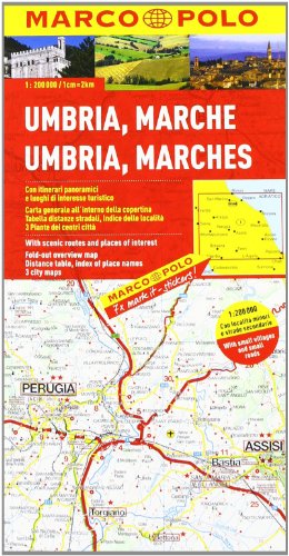MARCO POLO Karten 1:200.000: MARCO POLO Karte Umbrien, Marken 1:200.000: Mit landschaftlich schönen Strecken und Sehenswürdigkeiten. Übersichtskarte ... Entfernungstabelle, Ortsregister, 3 Citypläne