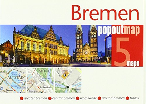 Bremen PopOut Map, 5 maps: Greater Bremen, Central Bremen, Worpswede, Around Bremen, Transit