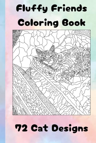 Fluffy Friends Coloring Book: 72 different cat designs of varying complexity von Independently published