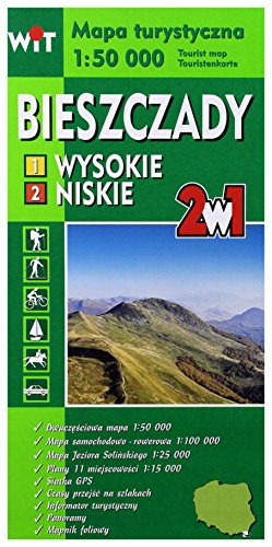 Mapa turystyczna Bieszczady 2 w 1