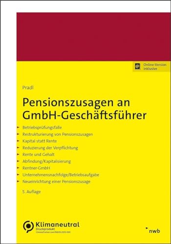 Pensionszusagen an GmbH-Geschäftsführer: Betriebsprüfungsfalle. Restrukturierung von Pensionszusagen. Kapital statt Rente. Reduzierung der ... Neueinrichtung einer Pensionszusage.