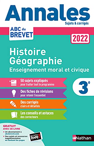 Annales Brevet 2022 - Histoire Géographie Enseignement Moral et Civique - Corrigé: Sujets et corrigés von NATHAN