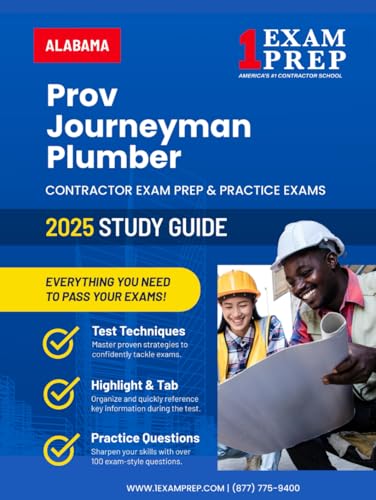2025 Alabama Prov Journeyman Plumber Study Guide: Contractor Exam Preparation & Practice Exams 2025 Alabama Prov Journeyman Plumber Study Guide: Contractor Exam Preparation & Practice Exams von Independently published