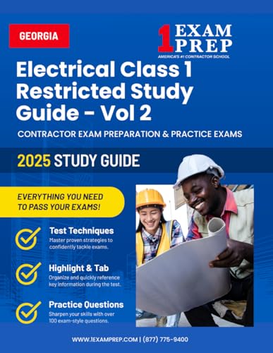 2025 Georgia Electrical Class 1 Restricted Study Guide - Vol 2: Contractor Exam Preparation & Practice Exams (2024 Georgia Electrical Class 1 Restricted Study Guide, Band 2) von Independently published