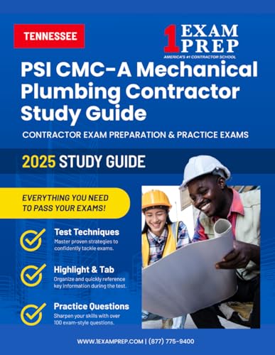 2025 Tennessee PSI CMC-A Mechanical Plumbing Contractor Study Guide: Contractor Exam Preparation & Practice Exams 2025 Tennessee PSI CMC-A Mechanical Plumbing Contractor Study Guide: Contractor Exam Preparation & Practice Exams von Independently published