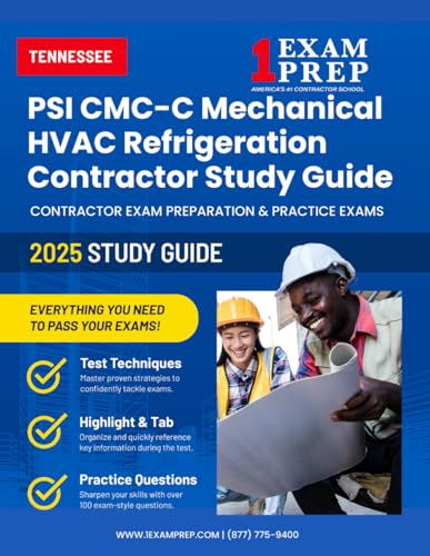 2025 Tennessee PSI CMC-C Mechanical HVAC Refrigeration Contractor Study Guide: Contractor Exam Preparation & Practice Exams 2025 Tennessee PSI CMC-C Mechanical HVAC Refrigeration Contractor Study Guide: Contractor Exam Preparation & Practice Exams von Independently published