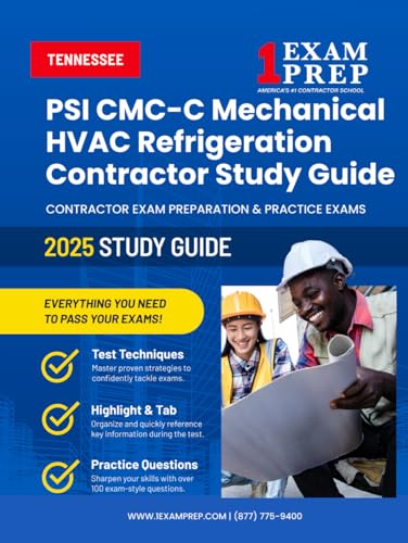 2025 Tennessee PSI CMC-C Mechanical HVAC Refrigeration Contractor Study Guide: Contractor Exam Preparation & Practice Exams 2025 Tennessee PSI CMC-C Mechanical HVAC Refrigeration Contractor Study Guide: Contractor Exam Preparation & Practice Exams von Independently published