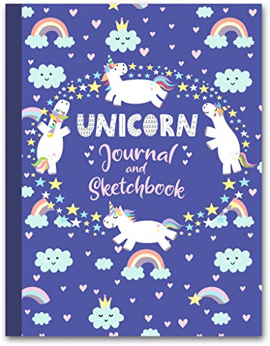 Unicorn Journal and Sketchbook: Journal and Notebook for Girls - Composition Size (7.5"x9.75") With Lined and Blank Pages, Perfect for Journal, Doodling, Sketching and Notes von Independently published