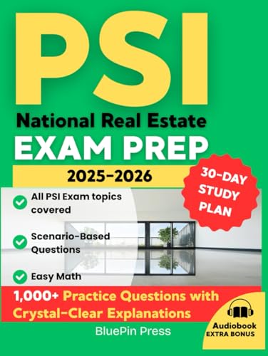 Ultimate PSI National Real Estate Exam Prep 2025-2026: Study Guide: Master 1,000+ Practice Questions with Crystal-Clear Explanations, Real-World Scenarios & Easy Math – Pass with Confidence! von Independently published