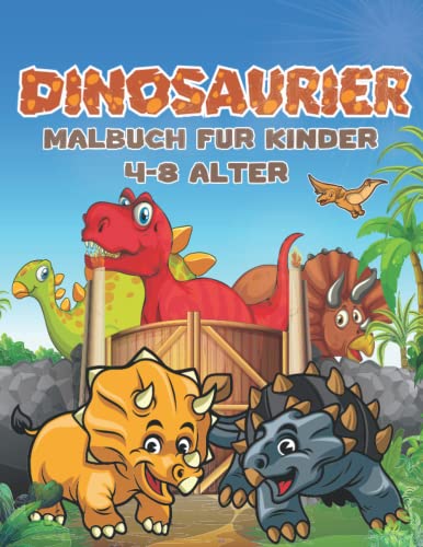 Dinosaurier Malbuch für Kinder Alter 4-8: 50 realistische Zeichnungen von Dinosauriern für Jungen und Mädchen im Alter von 4 bis 8 Jahren, magischer Dinosaurier, Dinosaurier zum Färben von Kindern