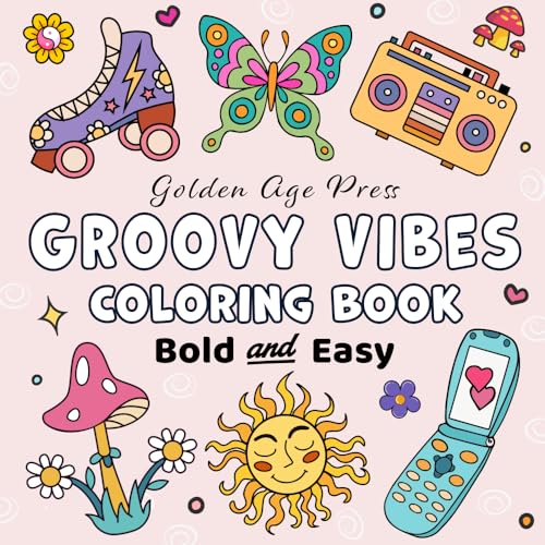 Groovy Vibes Bold & Easy Coloring Book: Simple Large Print Cute Retro and Cool Hippie Designs for Adults, Kids & Beginners Groovy Vibes Bold & Easy Coloring Book: Simple Large Print Cute Retro and Cool Hippie Designs for Adults, Kids & Beginners von BGH Publishing
