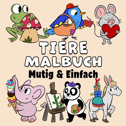 Tiere Mutig & Einfach Malbuch: Einfach und groß Designs für Erwachsene, Kinder & Anfänger (Mutig & Einfach Malbücher) von BGH Publishing
