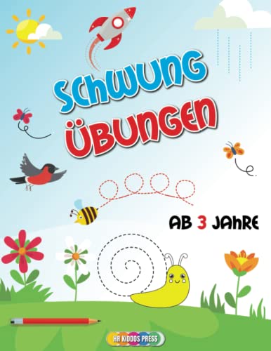 Schwungübungen ab 3 Jahren: Vorschule Übungsheft mit Schwungübungen zur Verbesserung der Feinmotorik, Konzentration und Augen-Hand-Koordination