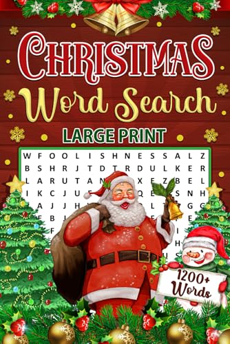 Christmas Word Search for Adults Large Print (1200+ Words): Relaxing Holiday Word Find Puzzles for Adults, Seniors, & Teens with Solutions von Independently published