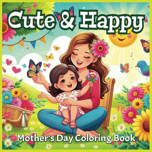Cute and Happy Mother's Day Coloring Book: Celebrating Moms with Fun, Simple Designs von Independently published