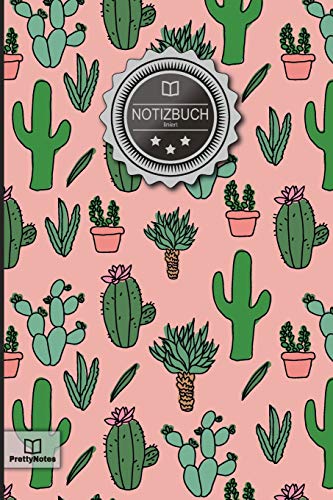 Notizbuch: "Muster: Kaktus" • DIN A5, Liniert, 120+ Seiten, 6x9 Zoll (15,2x22,9 cm), Soft Cover, mit Inhaltsverzeichnis • Perfekt als Zeichenbuch, ... Schulheft, Notizheft oder Schreibblock